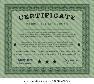  Green Certificate of achievement template. Customizable, Easy to edit and change colors. With guilloche pattern. Lovely design. 