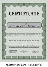 Green Certificate Achievement Template Retro Design Stock Vector ...