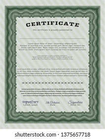 Green Certificate. With background. Beauty design. Customizable, Easy to edit and change colors. 