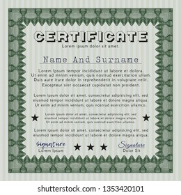 Green Certificate. Beauty design. With guilloche pattern. Customizable, Easy to edit and change colors. 