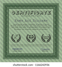 Green Certificate. With complex background. Customizable, Easy to edit and change colors. Artistry design. 