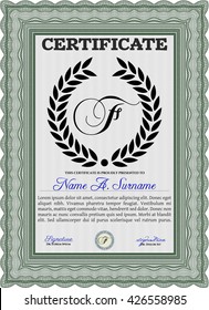 Green Certificate. Complex design. Printer friendly. Detailed. 