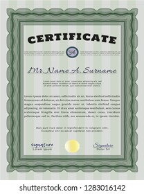 Green Certificate. Customizable, Easy to edit and change colors. Complex background. Nice design. 