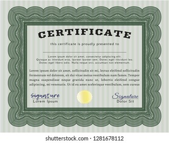 Green Certificate. Detailed. With background. Nice design. 