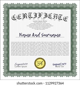 Green Certificate. Detailed. With quality background. Nice design. 