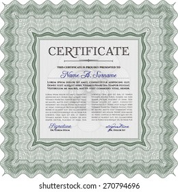 Green Certificate / Diploma of completion / Design template. 