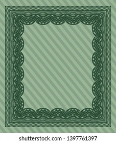 Green Certificate or diploma template. Excellent design. Customizable, Easy to edit and change colors. With background. 