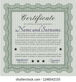 Green Certificate or diploma template. Printer friendly. Detailed. Nice design. 