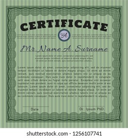 Green Certificate. Elegant design. Printer friendly. Customizable, Easy to edit and change colors. 