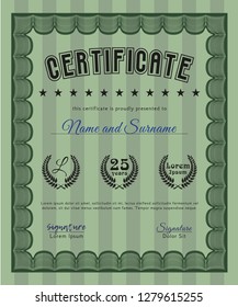 Green Certificate. Excellent design. Customizable, Easy to edit and change colors. With linear background. 