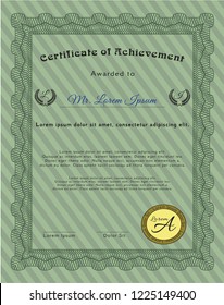Green Certificate. Excellent design. Printer friendly. Customizable, Easy to edit and change colors. 