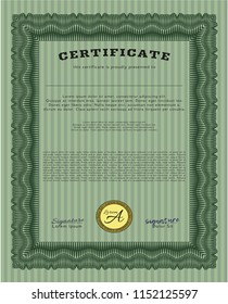 Green Certificate. Good design. With background. Customizable, Easy to edit and change colors. 