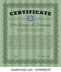 Green Certificate. Good design. Customizable, Easy to edit and change colors. With linear background. 