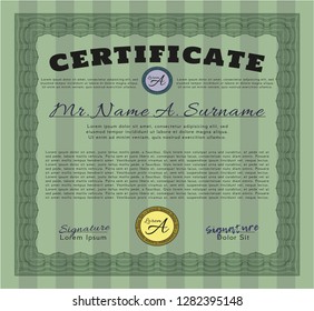 Green Certificate. Good design. Customizable, Easy to edit and change colors. Printer friendly. 