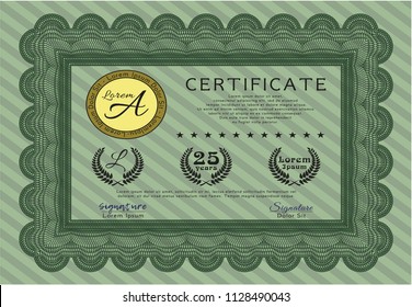 Green Certificate. Good design. With linear background. Customizable, Easy to edit and change colors. 