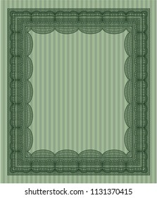 Green Certificate. With great quality guilloche pattern. Modern design. Detailed. 
