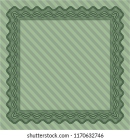 Green Certificate. With guilloche pattern and background. Detailed. Nice design. 