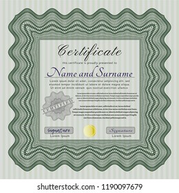Green Certificate. Lovely design. With complex background. Customizable, Easy to edit and change colors. 