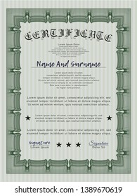 Green Certificate. Modern design. Customizable, Easy to edit and change colors. With great quality guilloche pattern. 
