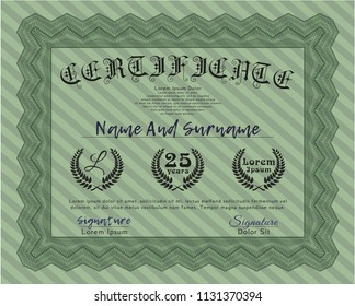 Green Certificate. Money design. With great quality guilloche pattern. Customizable, Easy to edit and change colors. 
