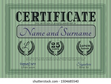 Green Certificate. Money Pattern. Customizable, Easy to edit and change colors. With quality background. 