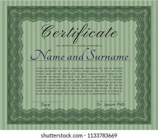 Green Certificate. Perfect design. With quality background. Customizable, Easy to edit and change colors. 