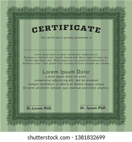 Green Certificate. Printer friendly. Good design. Customizable, Easy to edit and change colors. 