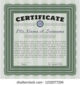 Green Certificate. With quality background. Customizable, Easy to edit and change colors. Retro design. 