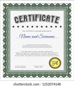 Green Certificate. Retro design. Customizable, Easy to edit and change colors. Easy to print. 