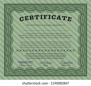 Green Certificate. Superior design. Easy to print. Customizable, Easy to edit and change colors. 
