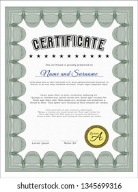 Green Certificate. Superior design. Easy to print. Customizable, Easy to edit and change colors. 