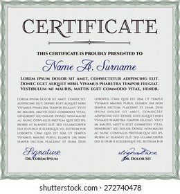 Green certificate template