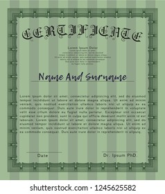Green Certificate template. With background. Customizable, Easy to edit and change colors. Elegant design. 
