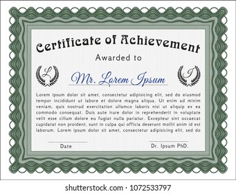  Green Certificate template. Beauty design. Customizable, Easy to edit and change colors. With guilloche pattern and background. 