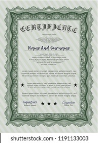 Green Certificate template. Beauty design. Customizable, Easy to edit and change colors. With great quality guilloche pattern. 