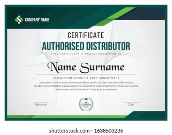 Green certificate template with clean and modern pattern,diploma,Vector illustration