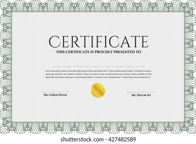 Green Certificate template. Cordial design. Customizable, Easy to edit and change colors. Easy to print. 