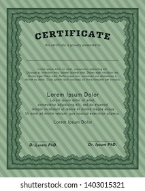 Green Certificate template. Customizable, Easy to edit and change colors. With linear background. Excellent design. 