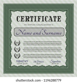 Green Certificate template or diploma template. With background. Customizable, Easy to edit and change colors. Excellent design. 