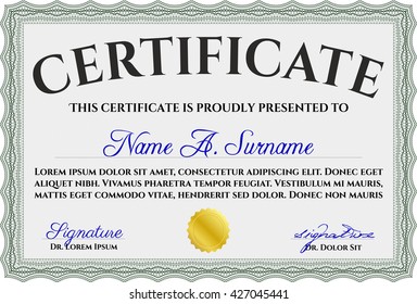 Plantilla de certificado ecológico o plantilla de diploma. Patrón vectorial que se utiliza en moneda y diplomas.Fondo complejo. Diseño de belleza. 
