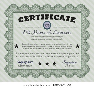 Green Certificate template. Good design. Customizable, Easy to edit and change colors. With linear background. 