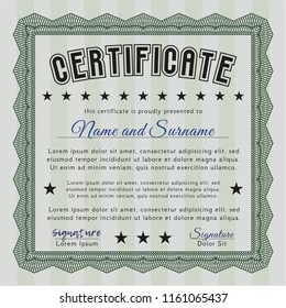 Green Certificate template. Modern design. With linear background. Customizable, Easy to edit and change colors. 