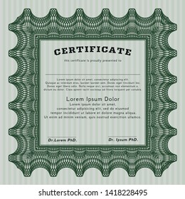 Green Certificate template. Modern design. With complex linear background. Customizable, Easy to edit and change colors. 