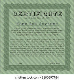 Green Certificate template. Money Pattern design. With quality background. Customizable, Easy to edit and change colors. 