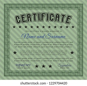 Green Certificate template. Money Pattern design. Customizable, Easy to edit and change colors. Printer friendly. 
