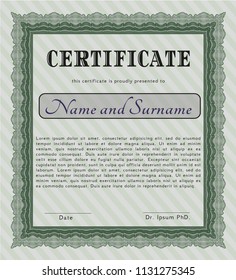  Green Certificate template. Nice design. With complex linear background. Customizable, Easy to edit and change colors. 