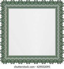 Green Certificate template. Printer friendly. Detailed. Nice design. 