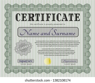 Green Certificate template. Superior design. With background. Customizable, Easy to edit and change colors. 