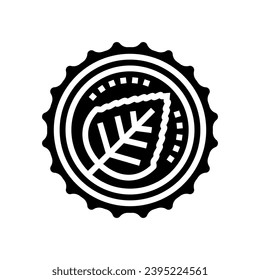 green certification living glyph icon vector. green certification living sign. isolated contour symbol black illustration