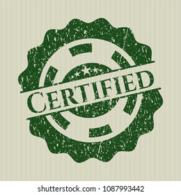 Green Certified distress rubber stamp with grunge texture